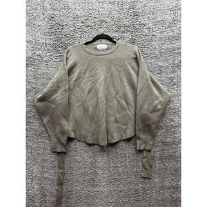 Modern Citizen Crewneck Cropped Pullover Sweater Sage Green‎ Womens Size M